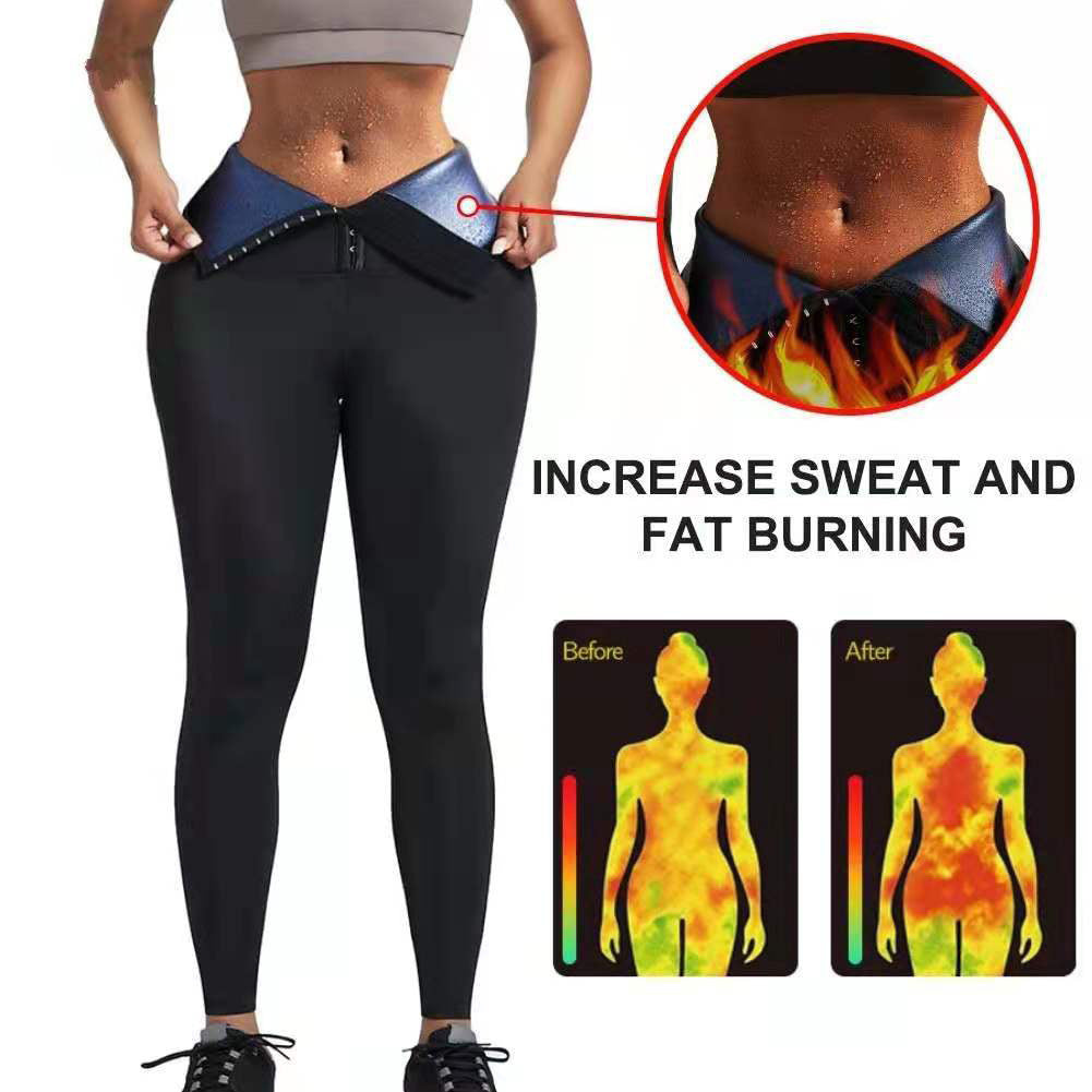 Sweat Leggings Training Slimming Pant Blue film coating