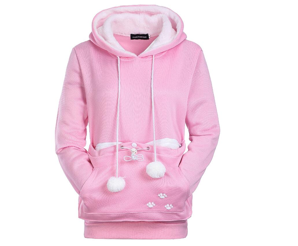 Fashion Cat Women Hoodies Pink A