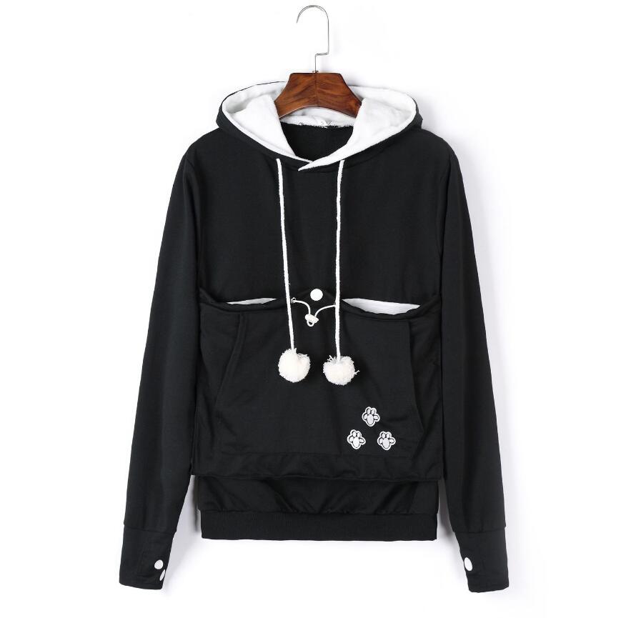 Fashion Cat Women Hoodies Black A